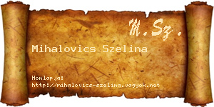 Mihalovics Szelina névjegykártya